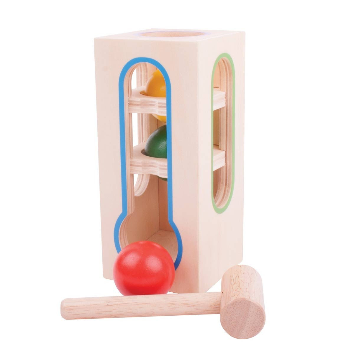 Bigjigs Toys Ball Fall Wooden Hammering Toy for Toddlers
