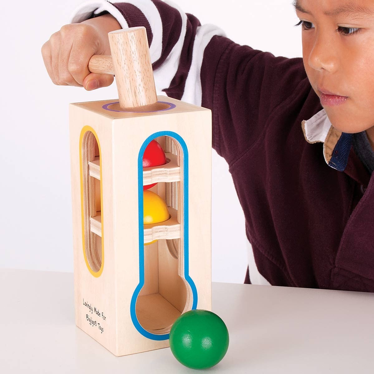 Bigjigs Toys Ball Fall Wooden Hammering Toy for Toddlers