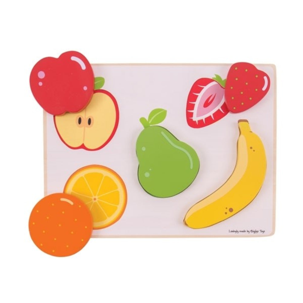 Bigjigs Toys Fruit Lift and See Puzzle Wooden Educational Puzzle for Toddlers