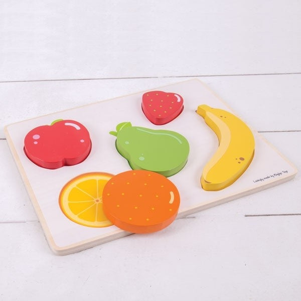 Bigjigs Toys Fruit Lift and See Puzzle Wooden Educational Puzzle for Toddlers