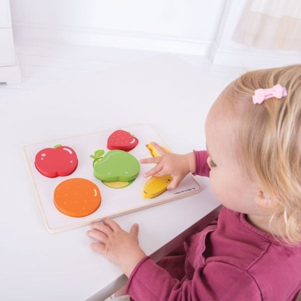 Bigjigs Toys Fruit Lift and See Puzzle Wooden Educational Puzzle for Toddlers