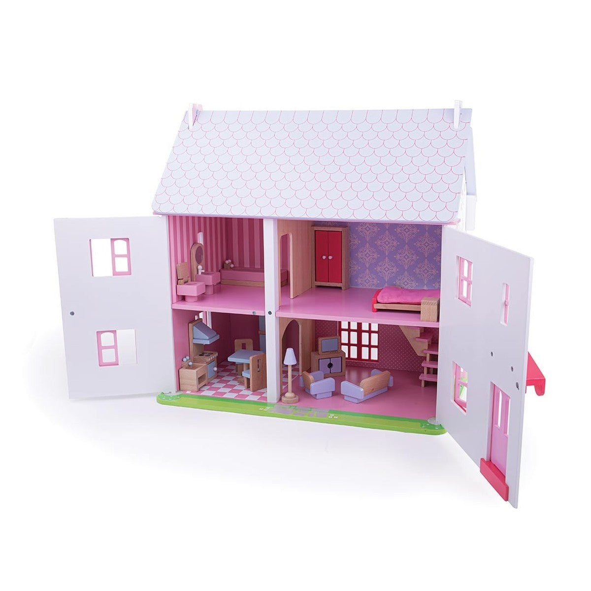 Bigjigs Toys Cottage Rose Dollhouse Miniature for Girls & Collectors