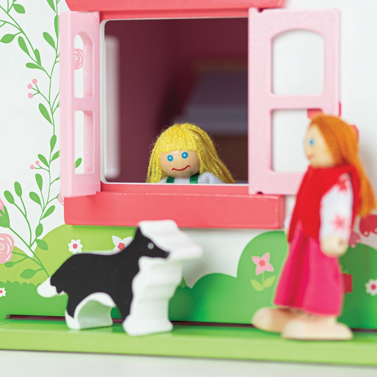 Bigjigs Toys Cottage Rose Dollhouse Miniature for Girls & Collectors