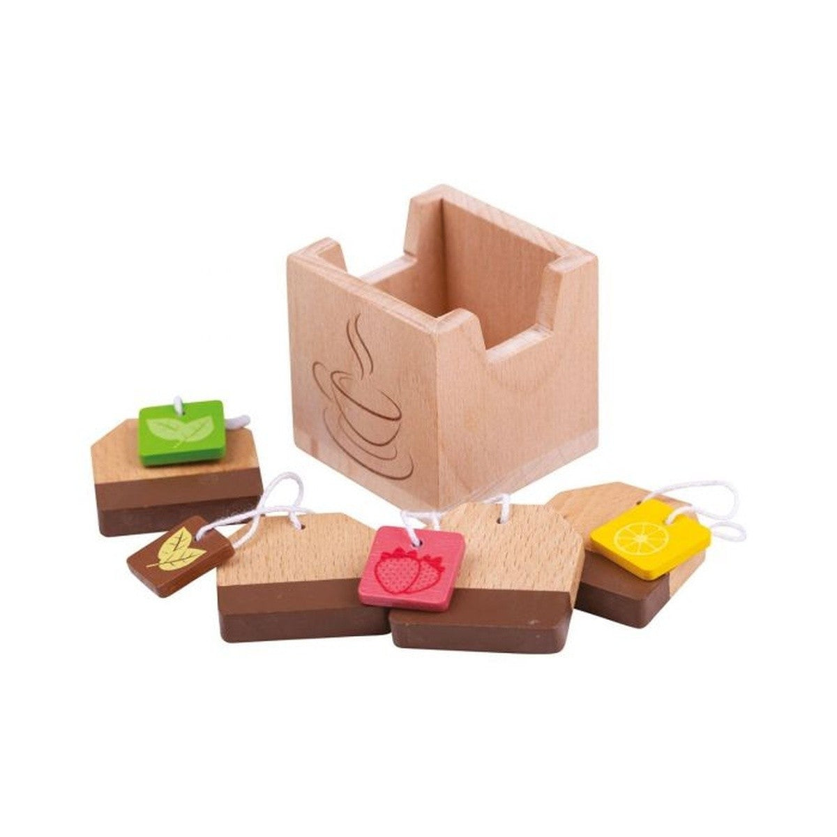 Bigjigs Toys Tea Bags Wooden Pretend Play Tea Set Accessory for Kids
