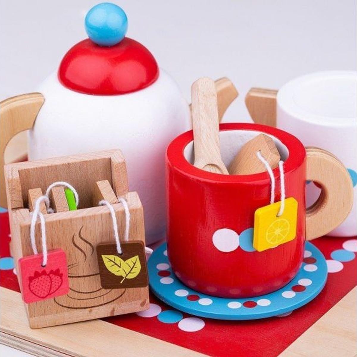 Bigjigs Toys Tea Bags Wooden Pretend Play Tea Set Accessory for Kids