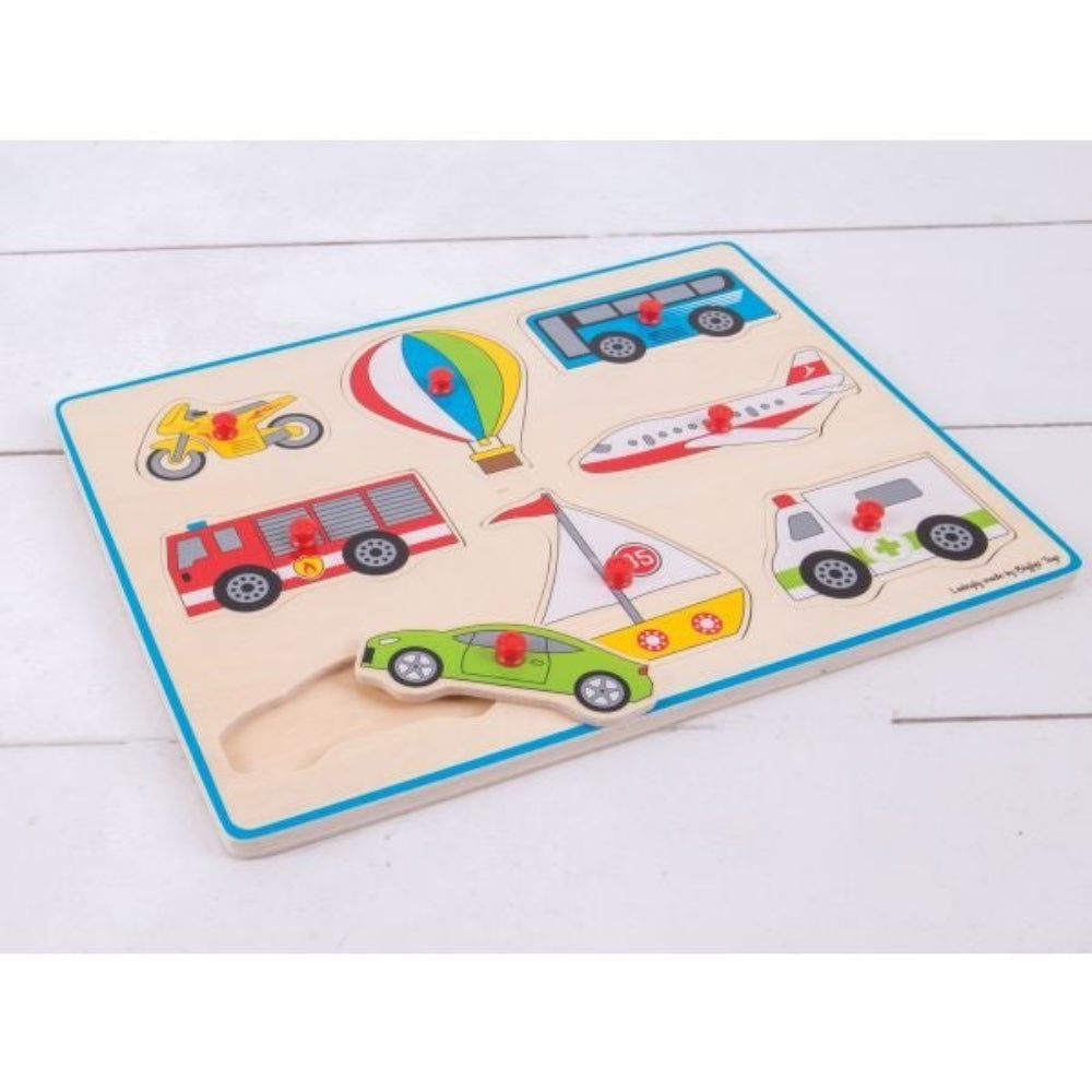 Bigjigs Toys Transport Lift Out Wooden Puzzle for Kids