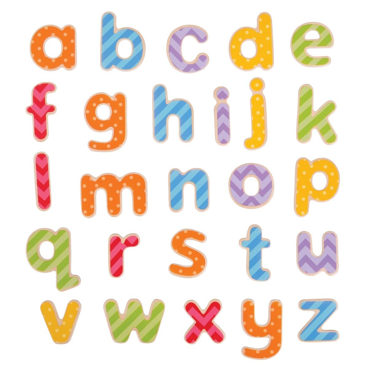 Bigjigs Toys Magnetic Wooden Lowercase Letters Alphabet Learning Toy for Kids