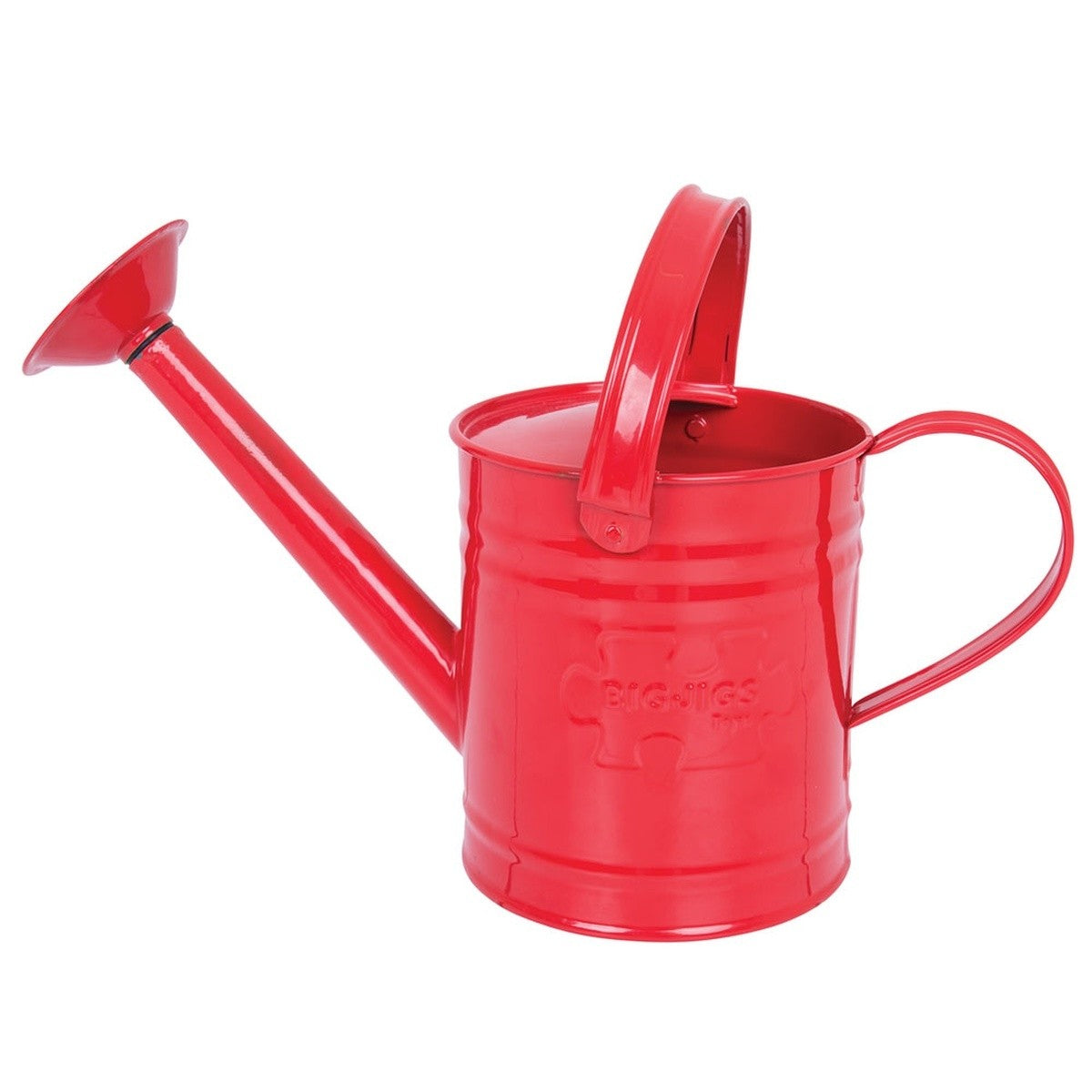 Bigjigs Toys Metal Watering Can Garden Watering Pot for Plants Red