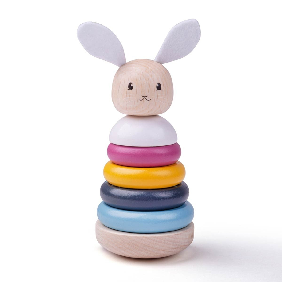 Bigjigs Toys Rabbit Stacking Rings FSC Wooden Stacking Toy for Toddlers