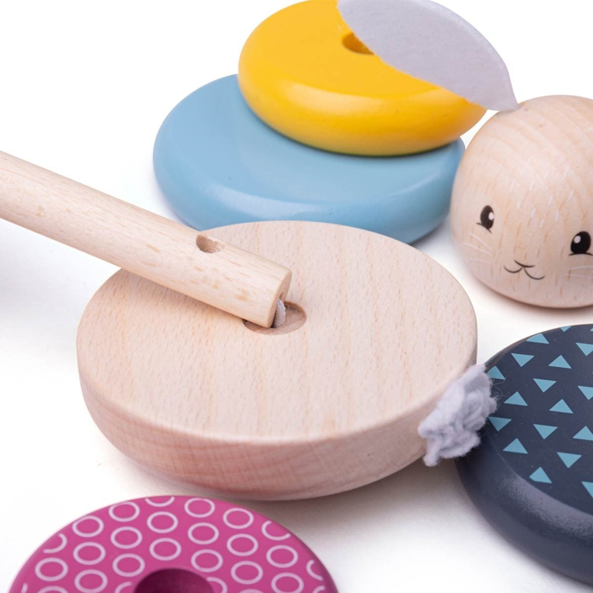 Bigjigs Toys Rabbit Stacking Rings FSC Wooden Stacking Toy for Toddlers