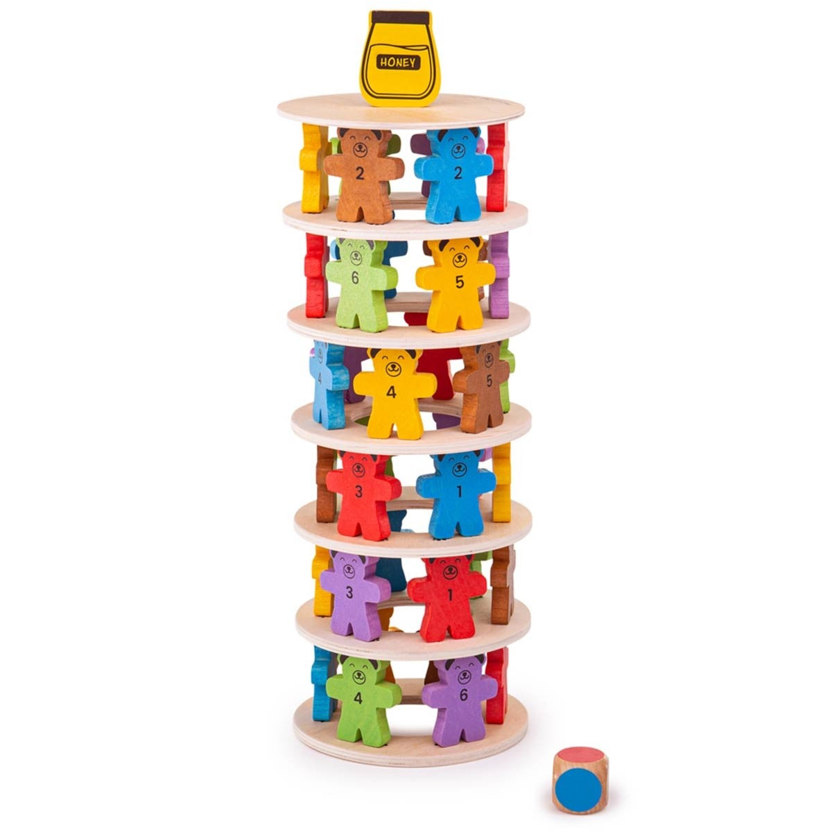 Bigjigs Toys Wooden Counting and Stacking Tumbling Teddies Toy for Kids
