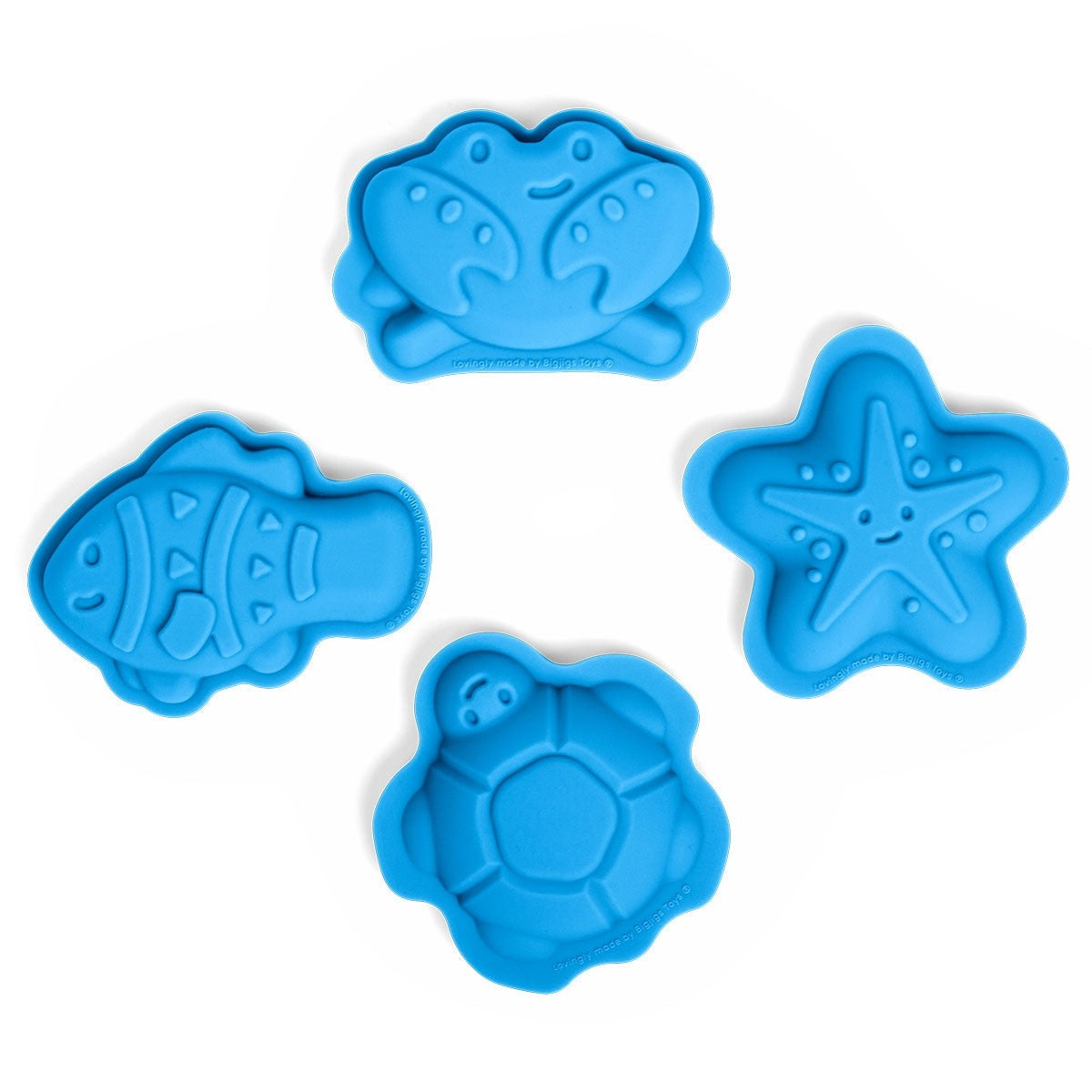 Bigjigs Toys Ocean Blue Sand Moulds Silicone Beach Toy Set
