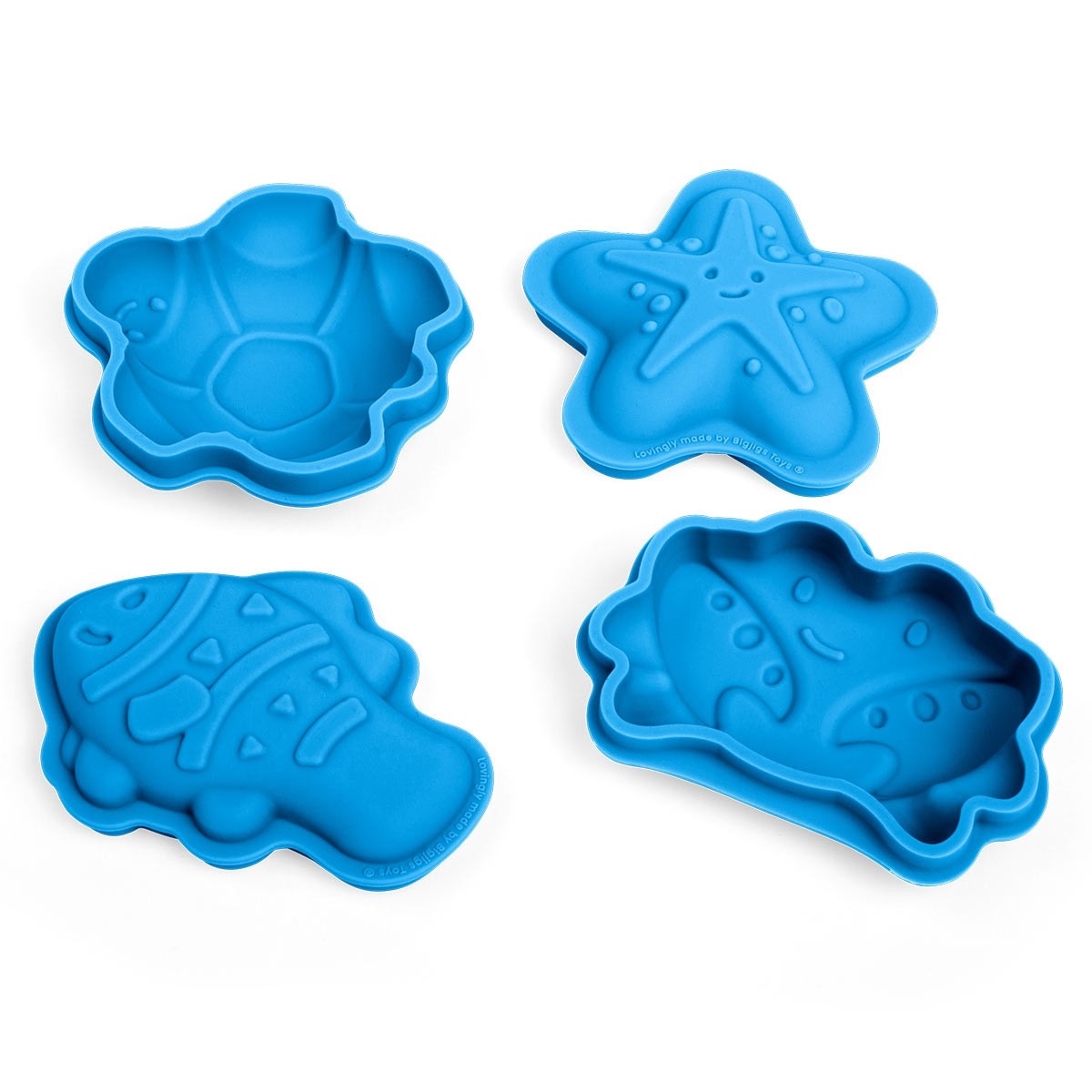 Bigjigs Toys Ocean Blue Sand Moulds Silicone Beach Toy Set
