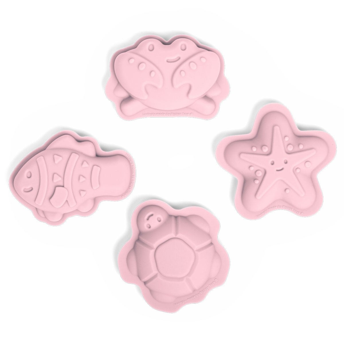 Bigjigs Toys Blush Pink Sand Moulds Silicone Beach Toy Set