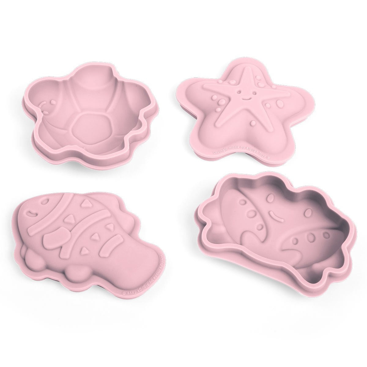 Bigjigs Toys Blush Pink Sand Moulds Silicone Beach Toy Set