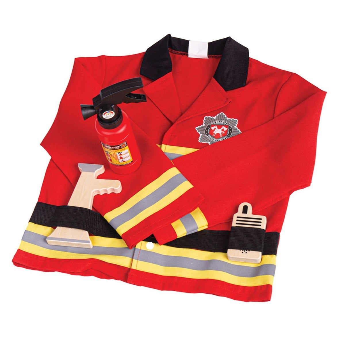 Bigjigs Toys Firefighter Dress Up Kids Fireman Costume for Role Play