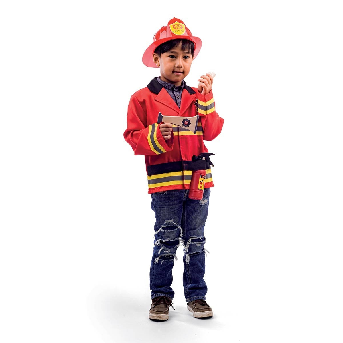 Bigjigs Toys Firefighter Dress Up Kids Fireman Costume for Role Play