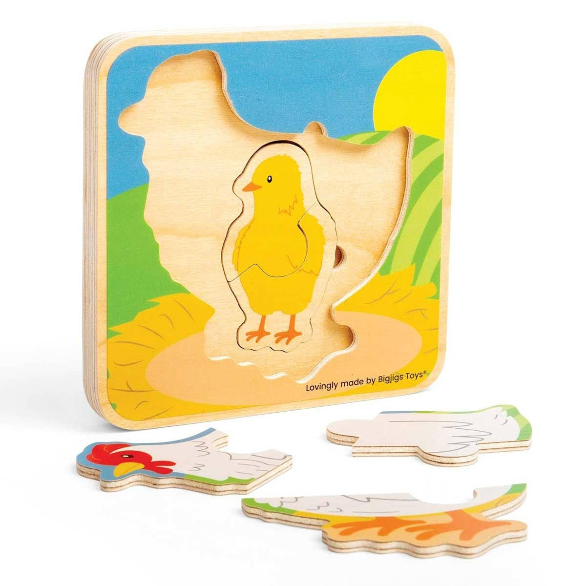 Bigjigs Toys Chicken Lifecycle Puzzle Educational Wooden Puzzle for Kids
