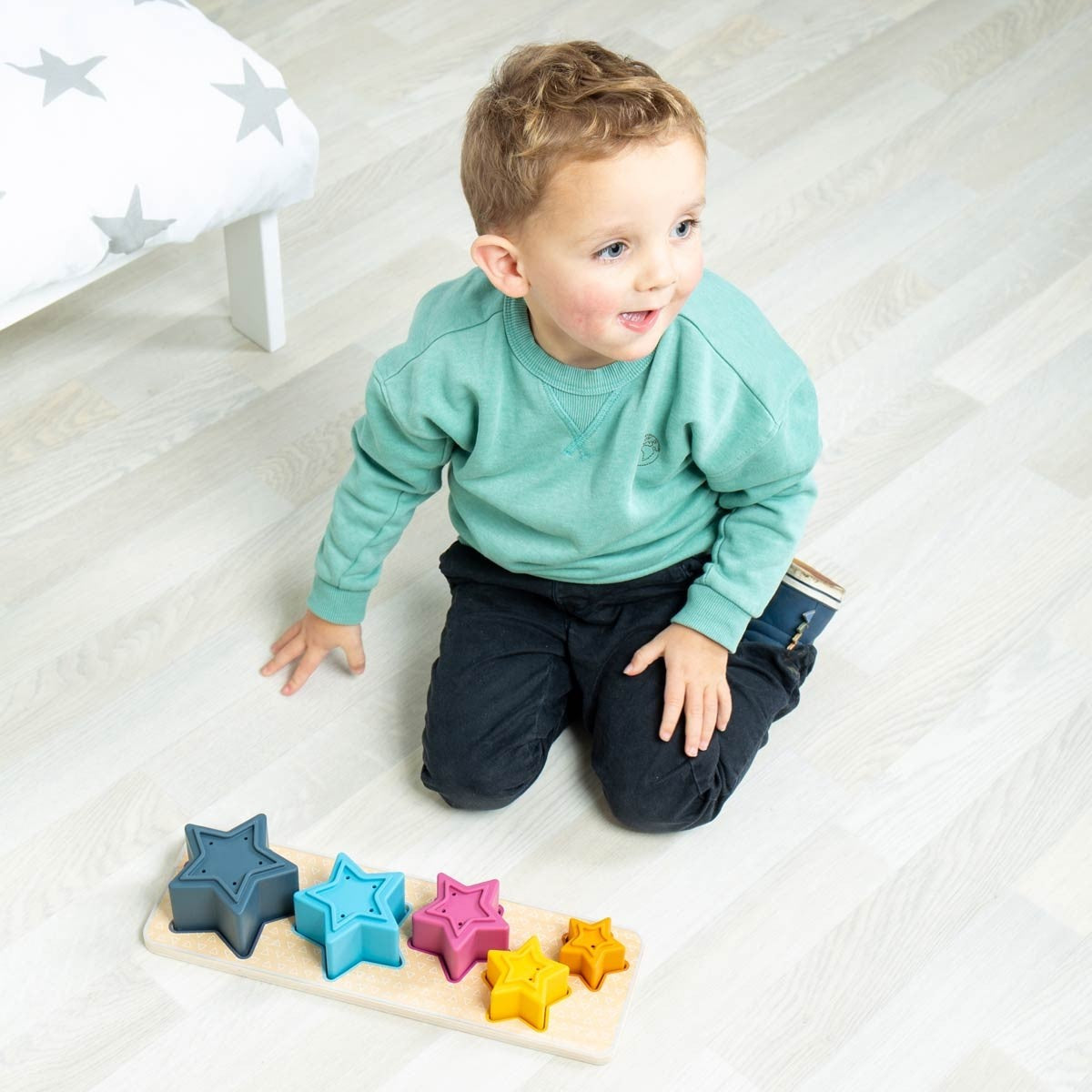 Bigjigs Toys Wooden Shooting Star Shape Sorter for Toddlers