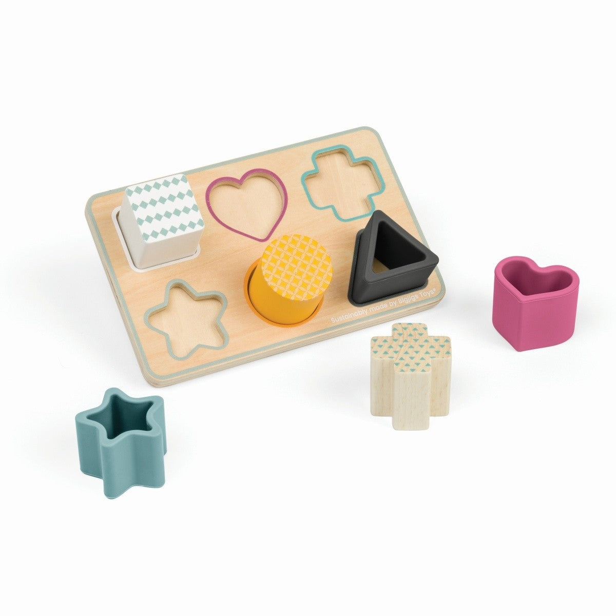 Bigjigs Toys Educational Wooden Shape Matching Board Puzzle for Toddlers