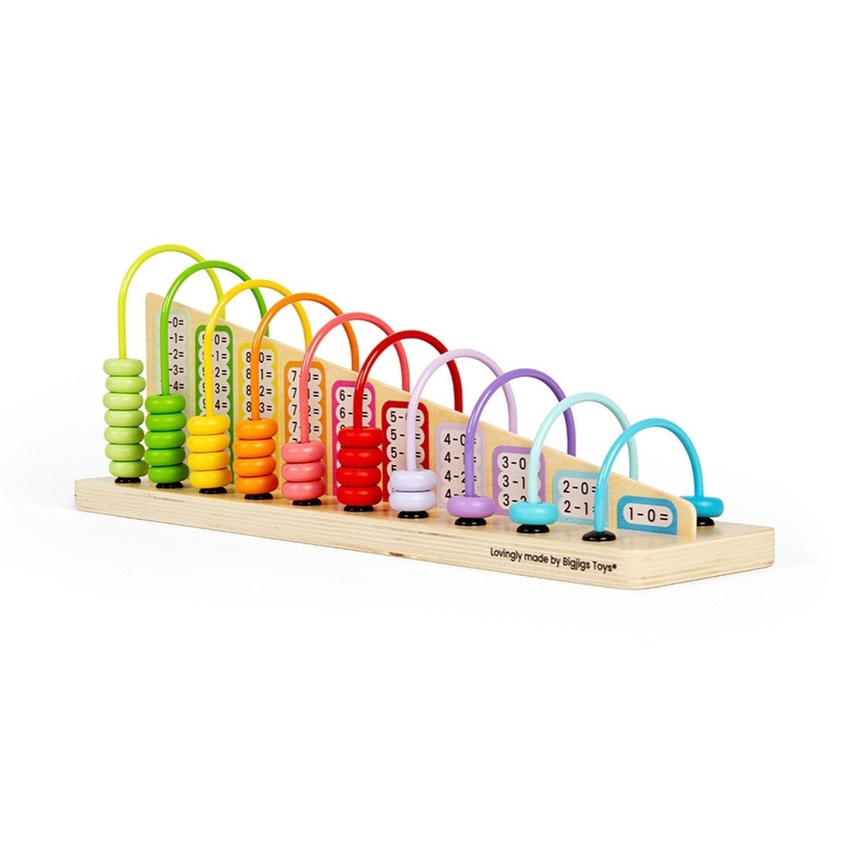 Bigjigs Toys Rainbow Counting Abacus Wooden Educational Counting Frame for Kids