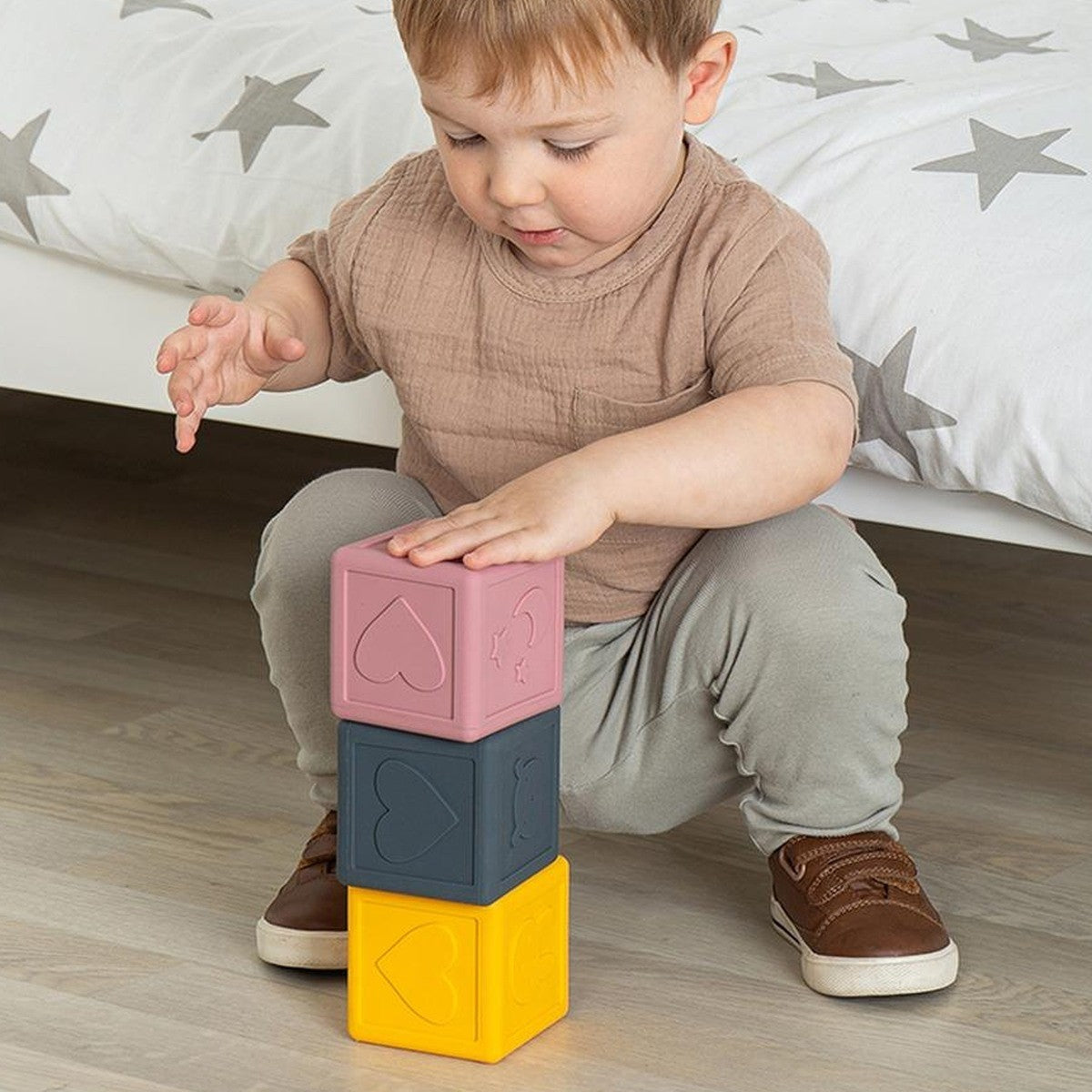 Bigjigs Toys Sensory Cubes Wooden Blocks for Toddlers