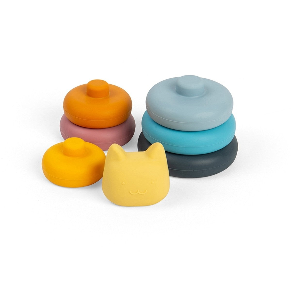 Bigjigs Toys Wooden Stacking Cat Toy Montessori Inspired Stacker for Toddlers