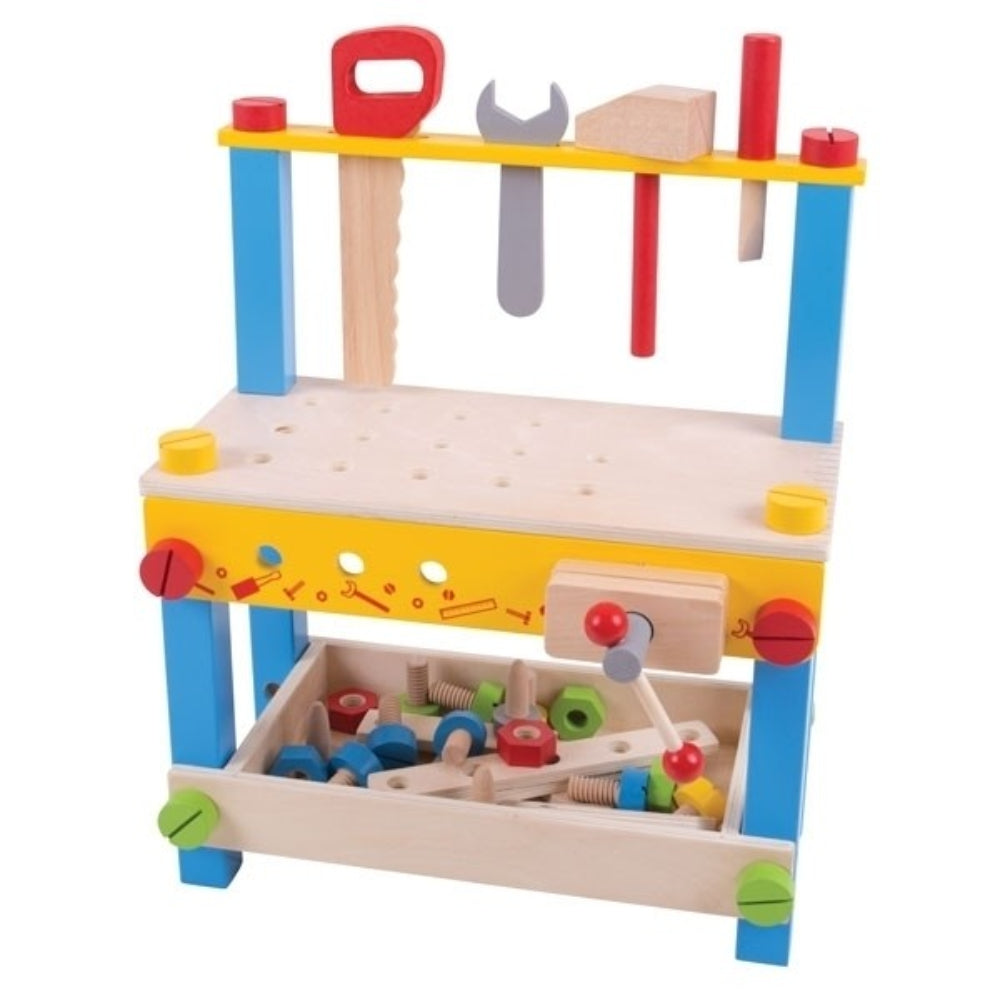 Bigjigs Toys My First Wooden Workbench Pretend Play Tool Set for Toddlers