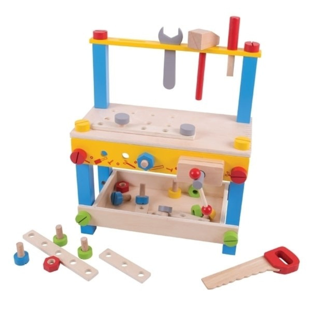 Bigjigs Toys My First Wooden Workbench Pretend Play Tool Set for Toddlers