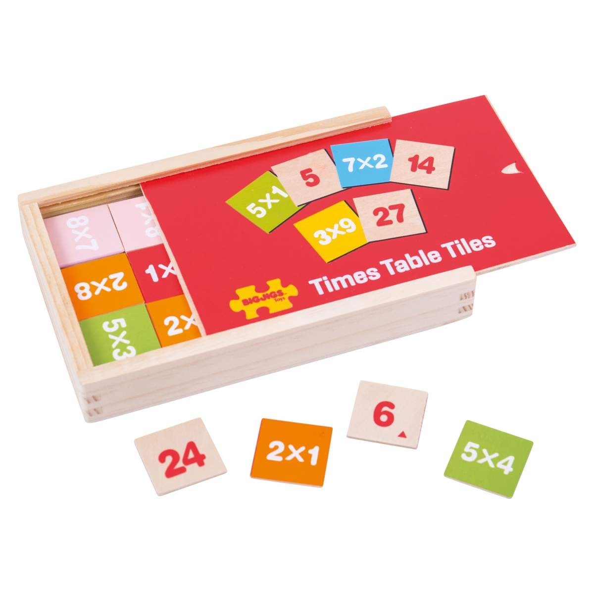 Bigjigs Toys Times Tables Box Wooden Educational Math Toy for Kids