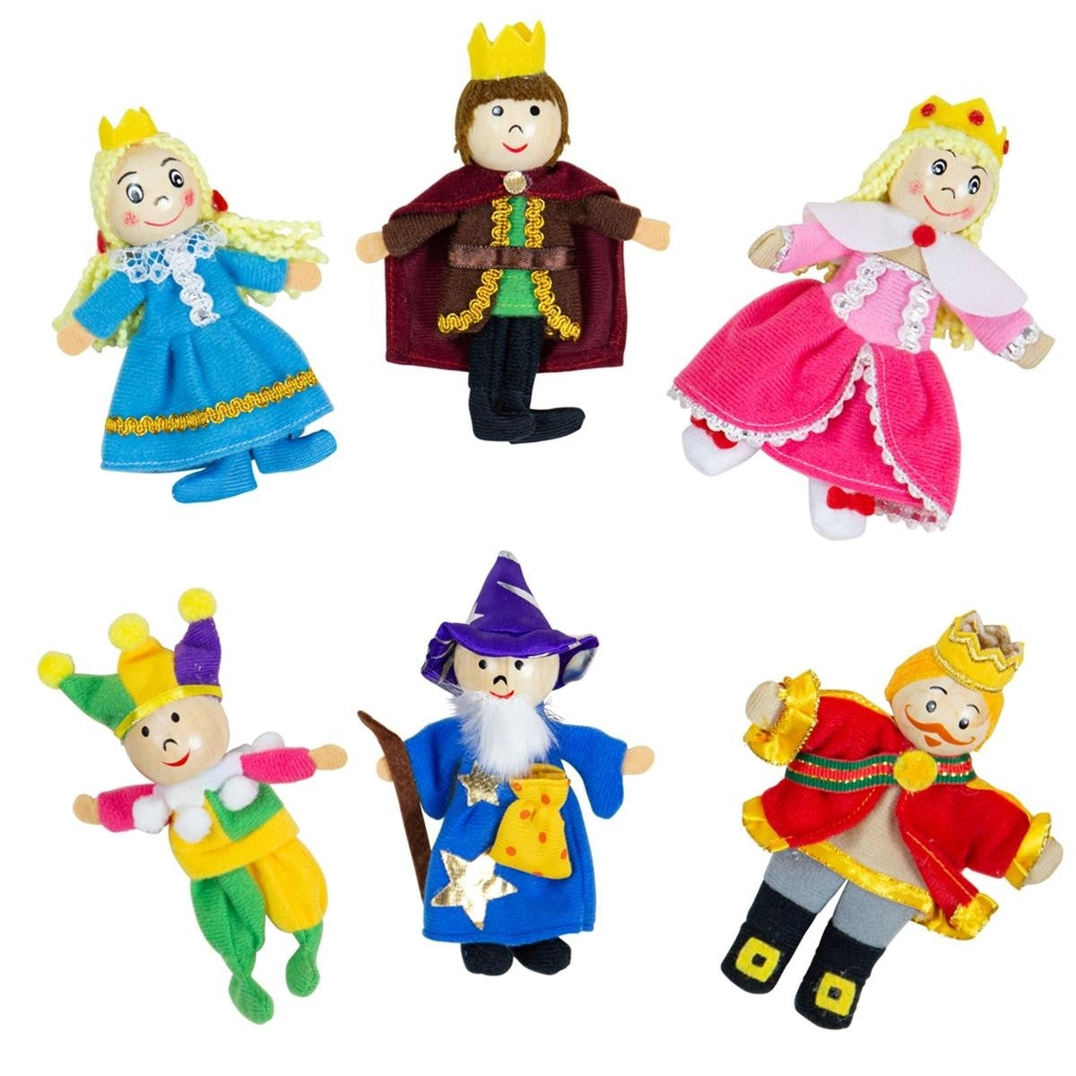 Bigjigs Toys Finger Puppets Royalty King and Queen Puppet Set for Kids