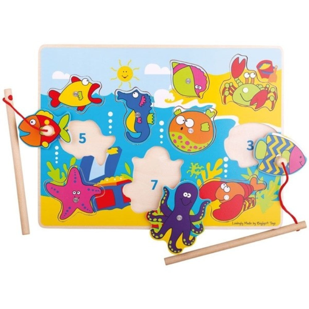 Bigjigs Toys Magnetic Fishing Fun Wooden Fishing Game for Kids