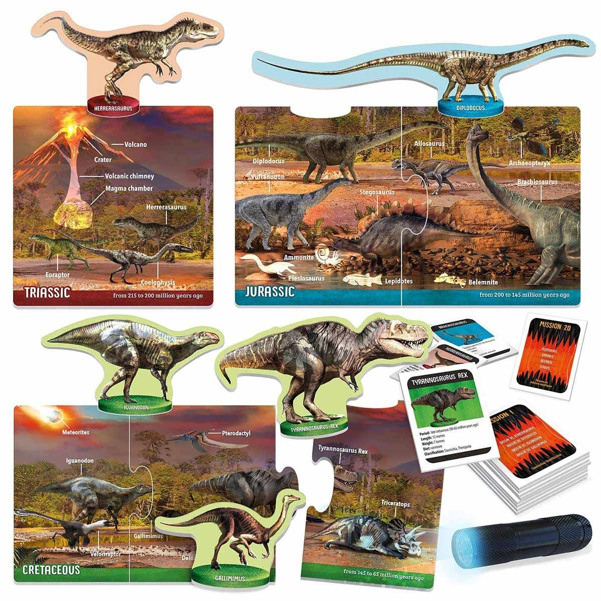 Headu Dinosaurs Under X-Ray Learning Flash Cards