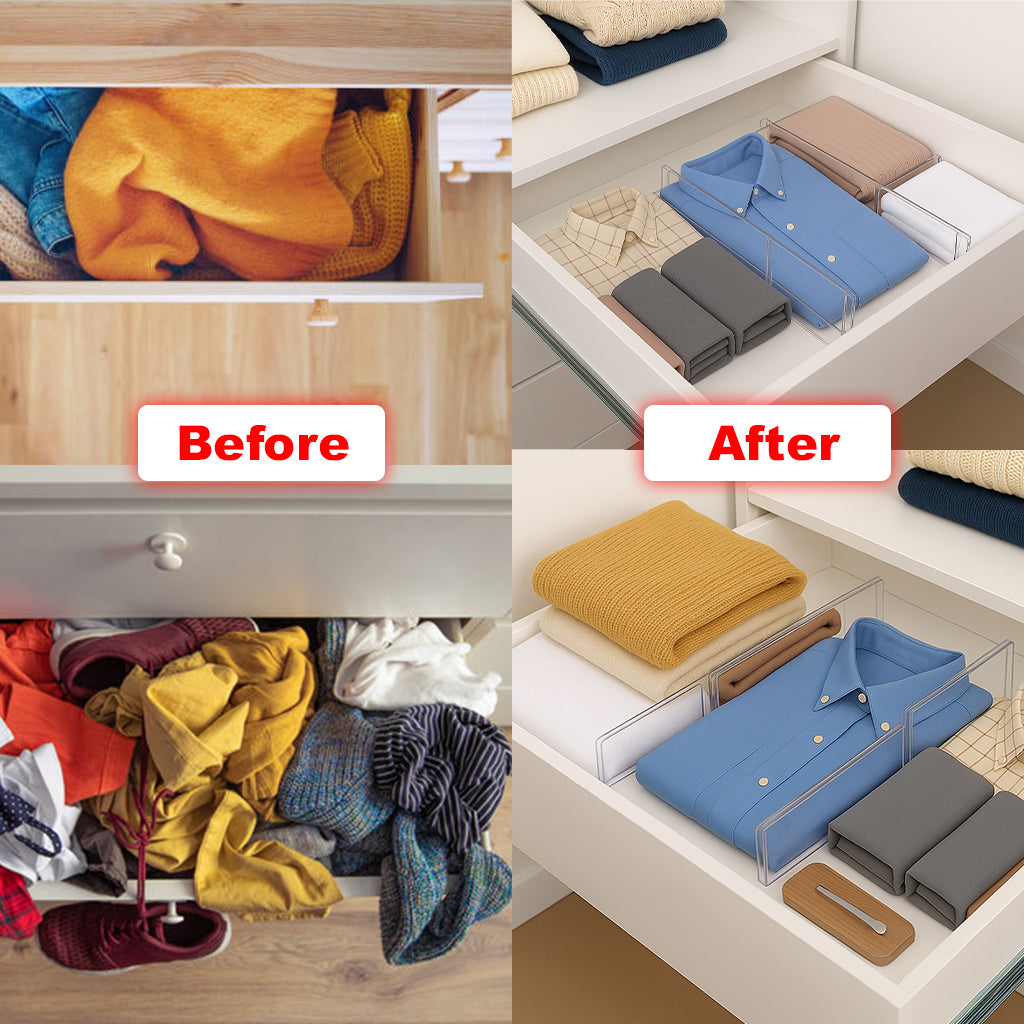 Adjustable Drawer Dividers 8-Pack Expandable Organizers for Kitchen & Home