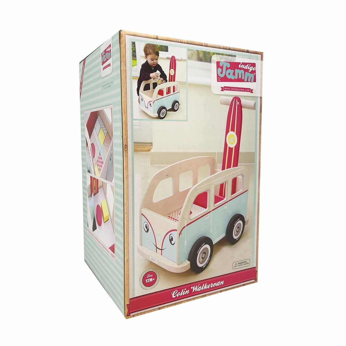 Indigo Jamm Colin Van Wooden Baby Walker with Shape Sorter and Building Blocks