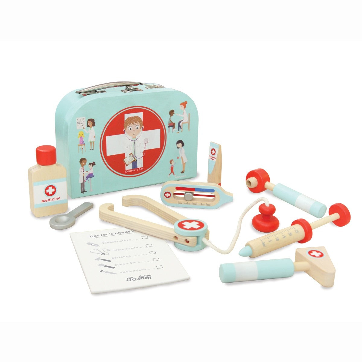 Indigo Jamm Little Doctors Set Wooden Kit for Pretend Play