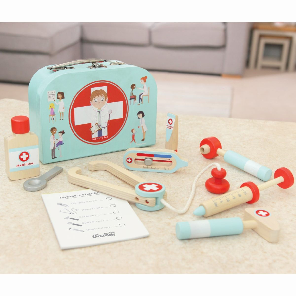Indigo Jamm Little Doctors Set Wooden Kit for Pretend Play