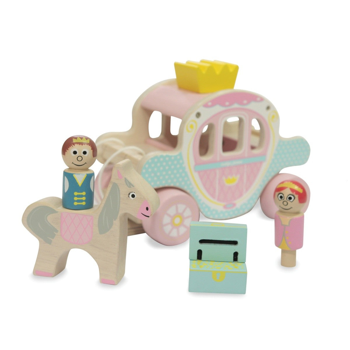 Indigo Jamm Princess Polly's Carriage Prince, Princess, Horse & Treasure Chest Play Set
