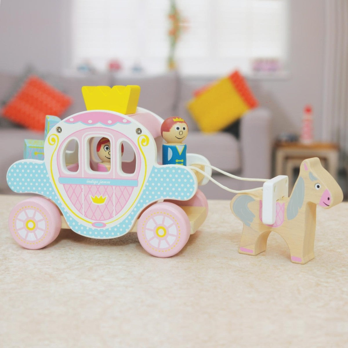 Indigo Jamm Princess Polly's Carriage Prince, Princess, Horse & Treasure Chest Play Set
