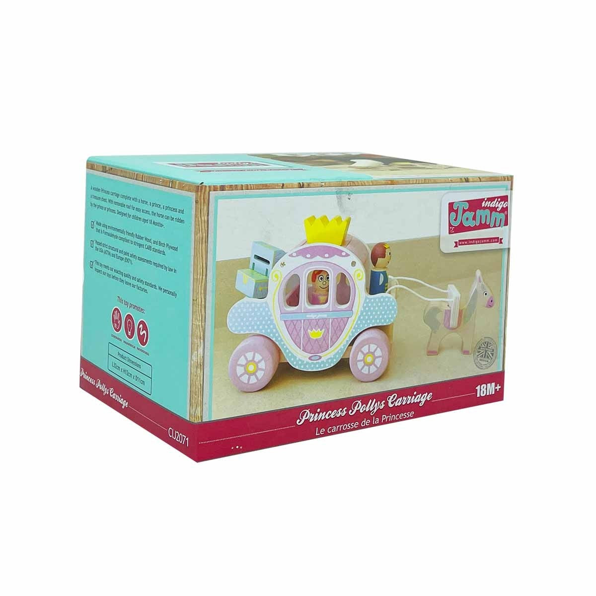 Indigo Jamm Princess Polly's Carriage Prince, Princess, Horse & Treasure Chest Play Set