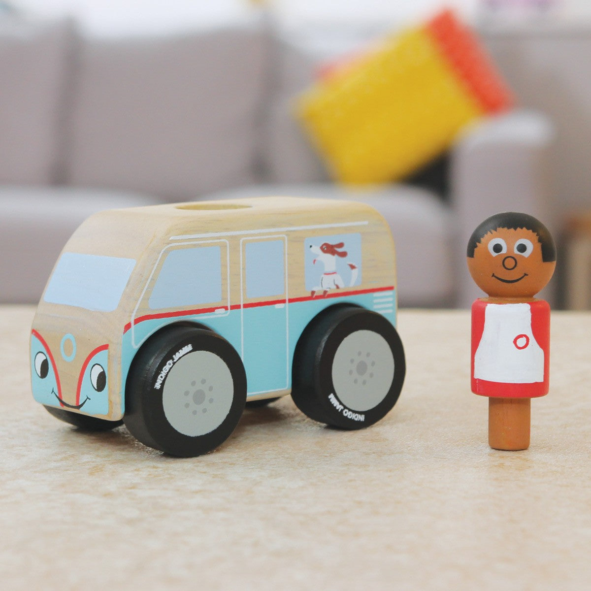 Indigo Jamm Mini Colin Wooden Campervan Pretend Play Vehicle Toy for Kids