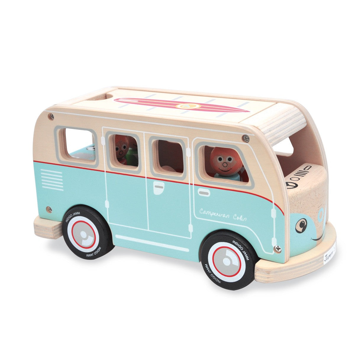 Indigo Jamm Colin the Wooden Campervan Imaginative Vehicle Toy for Kids