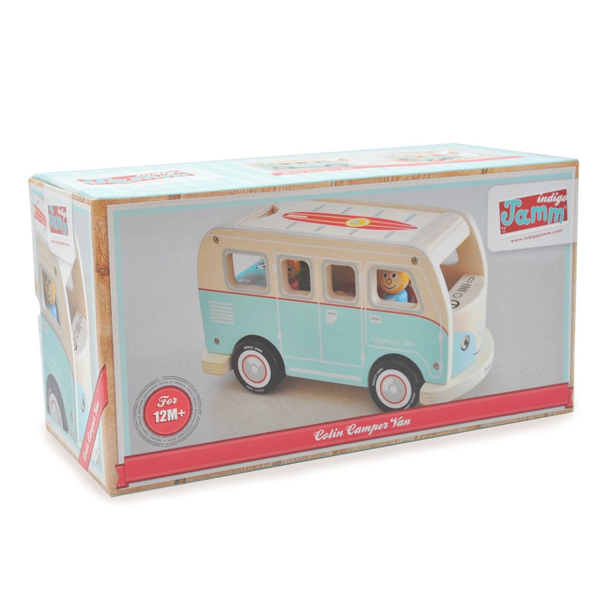 Indigo Jamm Colin the Wooden Campervan Imaginative Vehicle Toy for Kids