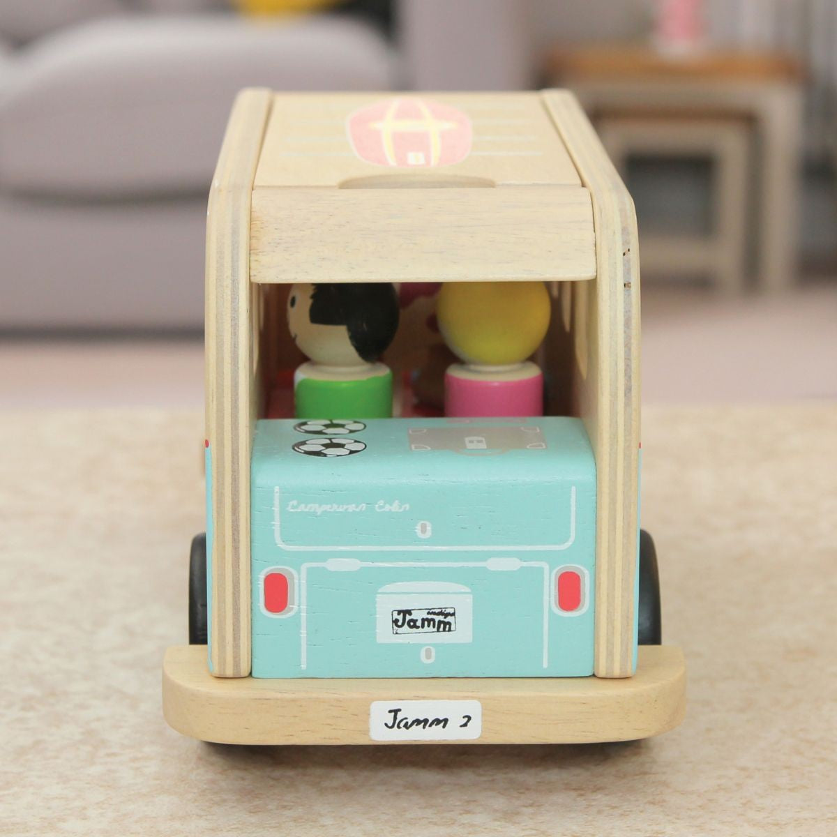 Indigo Jamm Colin the Wooden Campervan Imaginative Vehicle Toy for Kids