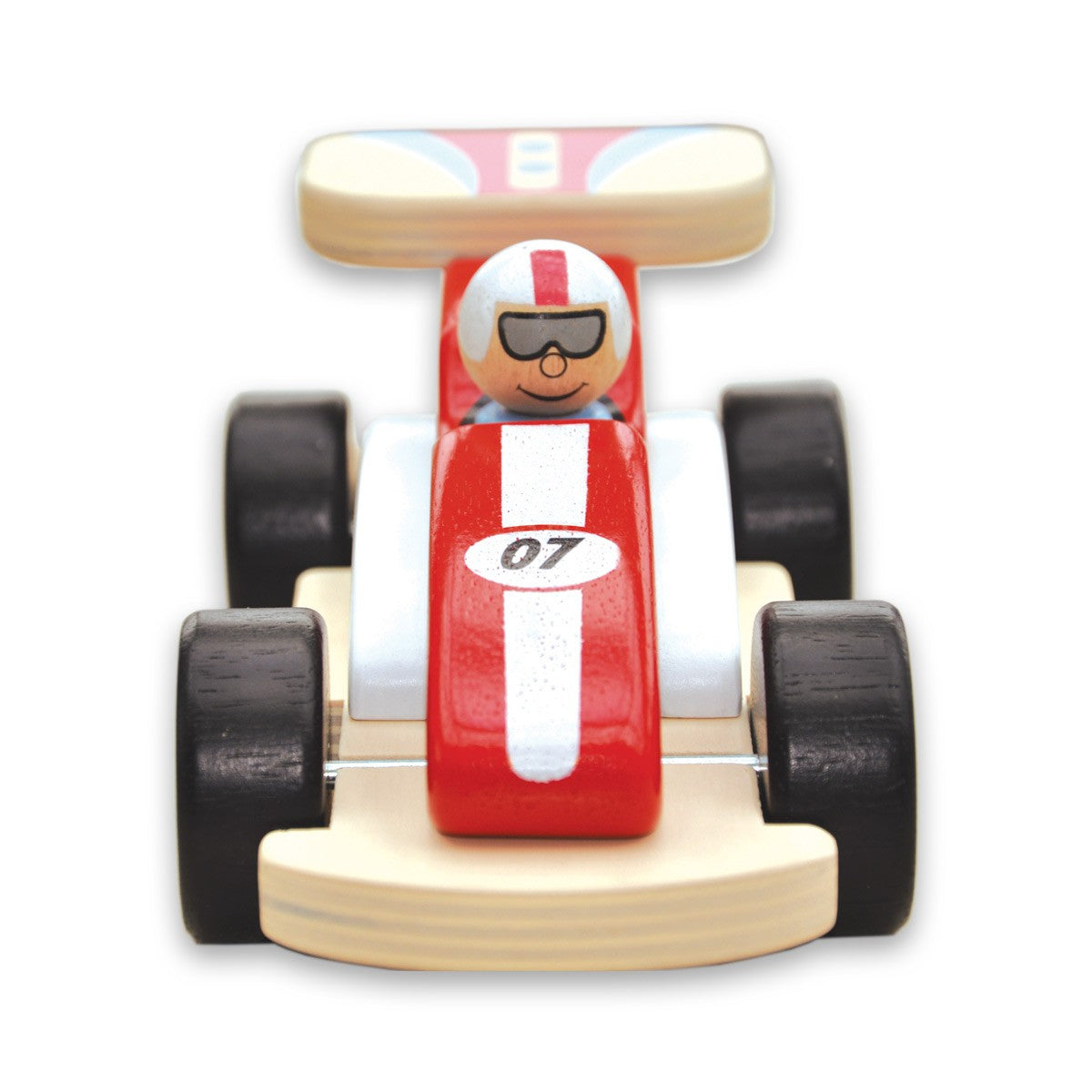 Indigo Jamm Rocky Racer Wooden Racing Car with Removable Peg Driver for Kids