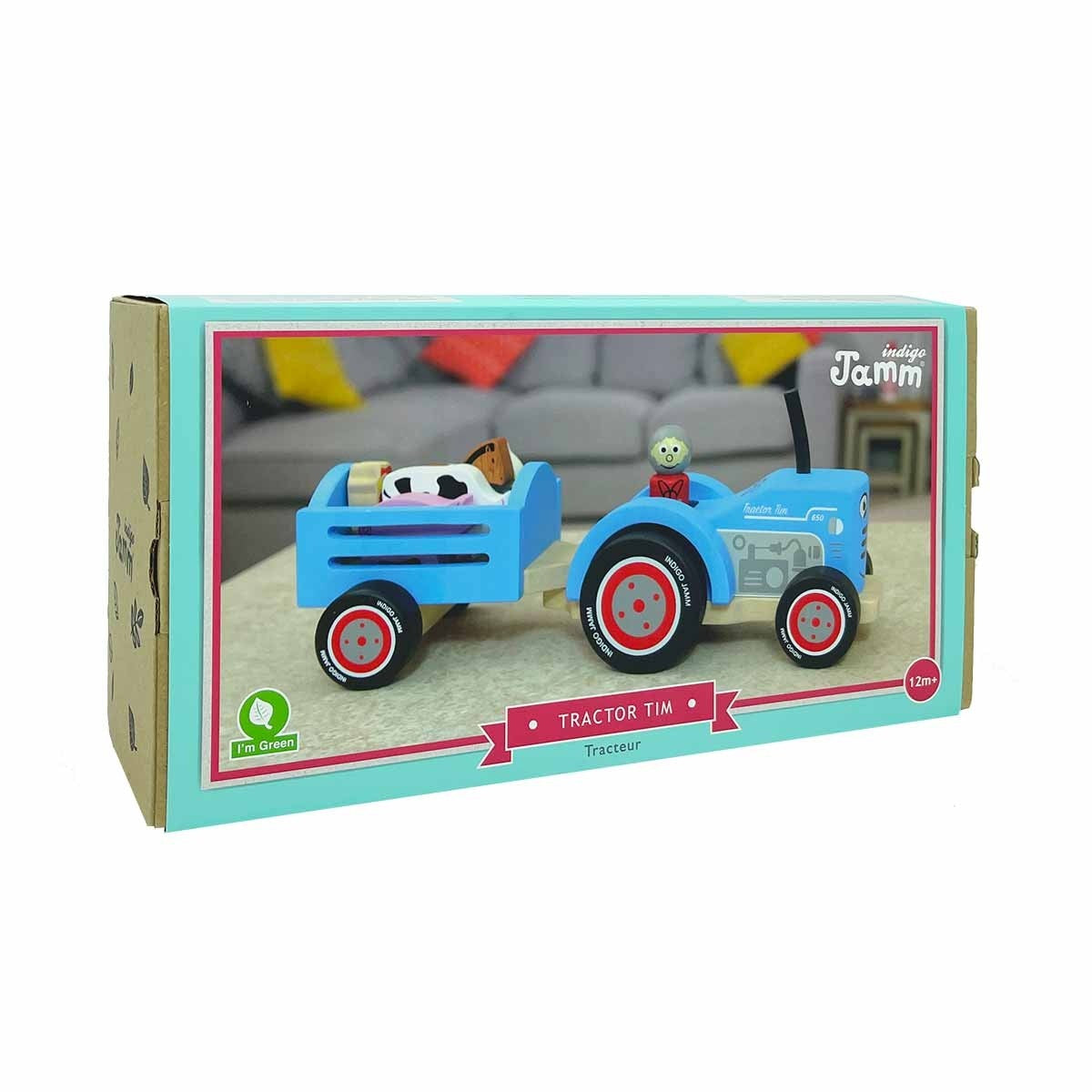 Indigo Jamm Tractor Tim Wooden Farm Vehicle Toy for Kids