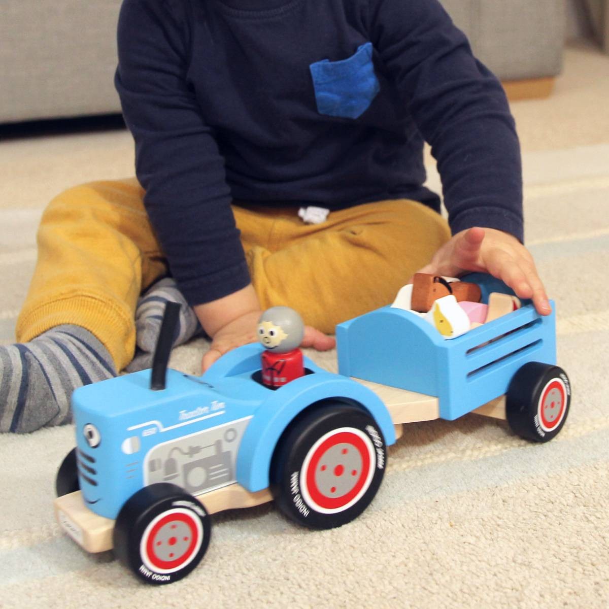 Indigo Jamm Tractor Tim Wooden Farm Vehicle Toy for Kids