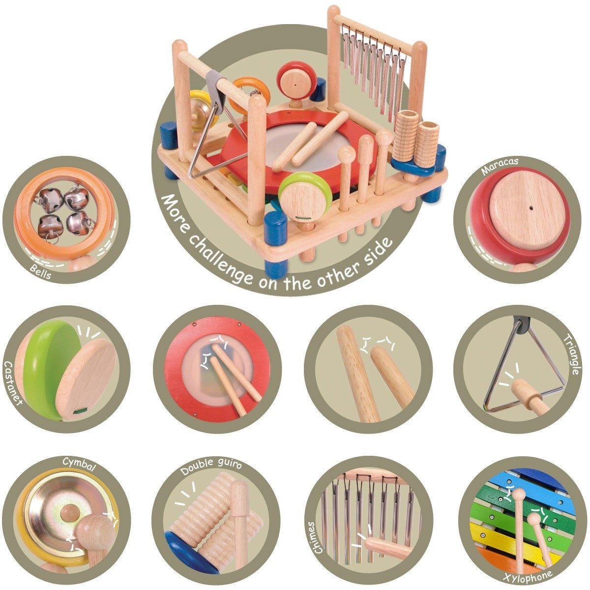 I'm Toy Wooden Melody Mix Musical Instrument Activity Toys for Kids