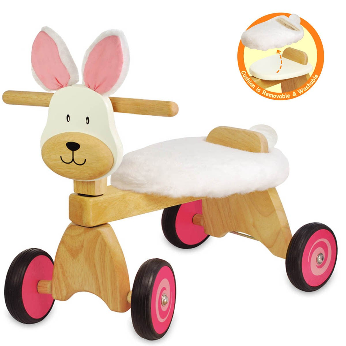 I'm Toy Paddie Rider Bunny Wooden Ride On for Toddlers