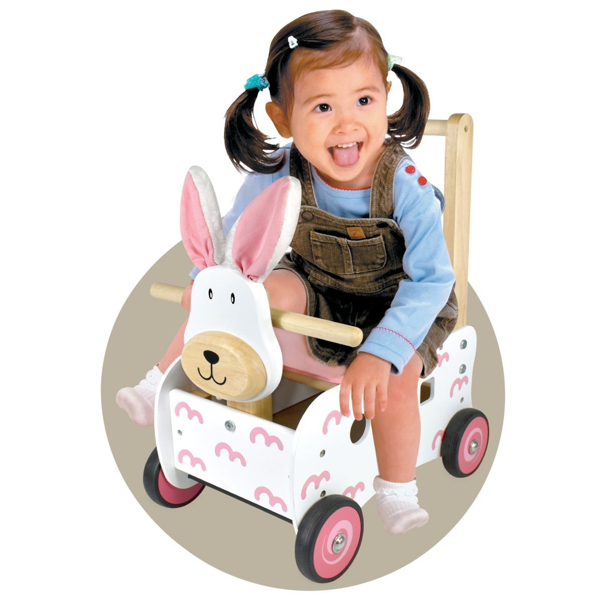 I'm Toy Wooden Walk and Ride Bunny Sorter 2 in 1 Activity for Toddlers